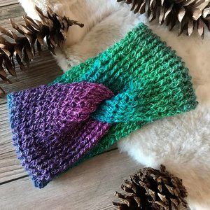 Blue and Green Earwarmer for Women and Girls, Winter Accessories